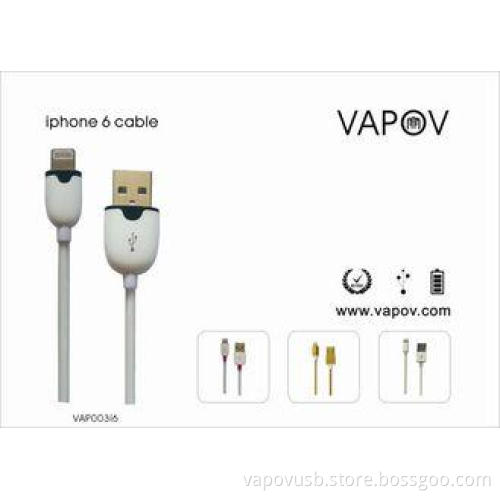 ROHS 1.0A TPE data and charging Apple cable For iphone 5